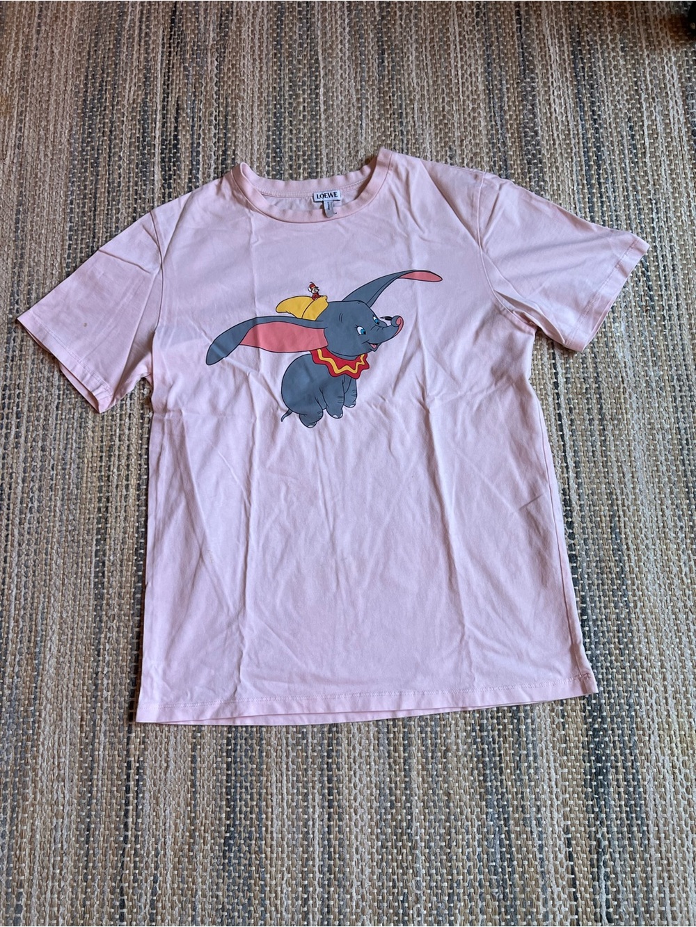 Loewe Pink Kids Dumbo Print Short Sleeve Tee